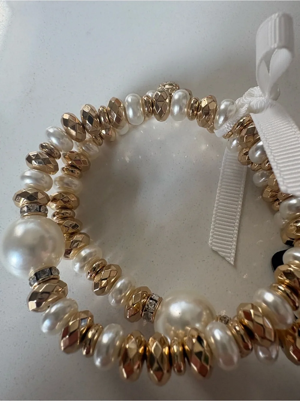 Beaded pearl bracelets set-of-two by J Crew NWT